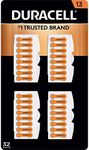 Duracell Hearing Aid Batteries Orange Size 13, 32 Count Pack, 13A Size Hearing Aid Battery with Long-Lasting Power, Extra-Long EasyTab Install for Hearing Aid Devices