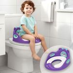 R for Rabbit Minimo Teddy Potty Seat for Kids Anti Slip BPA Free with Soft Cushion, Universal Fit Portable Potty Training Seat for Infant Weight Up to 40Kgs 1 to 7 Years (Purple Green)