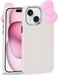 Kaislandy Compatible with iPhone 12 Case, Cute 3D Bowknot Design Soft Silicone Shockproof Cover for iPhone 12 6.1" 2020 Beige