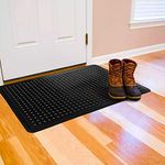 Mats Avenue® Non-Slip Acupressure Rubber Bubble Mat - for Wash Room Wet Surface and Many More Tough and Heavy 45 x75 CM Black Color Set of 1