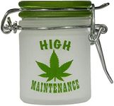 Airtight Glass Herb Mini Storage Jar with Clamping Lid in Choice of Design (Frosted Hi Maintenance, Small)