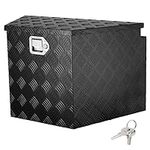 VEVOR Trailer Tongue Box, Aluminum Alloy Diamond Plate Tongue Box Tool Chest, Heavy Duty Trailer Box Storage with Lock and Keys, Utility Trailer Tongue Box for Pickup Truck, RV, Trailer, 29"x16.2"x18"