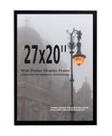 Modern Wall Photo Frame - Contemporary Home Office Decor - 27 x 20 Inch Display Poster- Clear Acrylic Front - MDF Backing With Bothways Wall Hanging Hooks (27x20'')