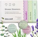 Dew Well - Shower Steamers - 15 Count Shower Bomb - Spa Aromatherapy Right in Your Home - Relax and Unwind - Helps Clear Congestion and Boost Your Mood - Variety Pack (Lavender, Eucalyptus & Tea Tree)