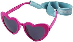 Mud Pie Girls Baby Sunglasses with Strap Set, Heart, 0-2 Years