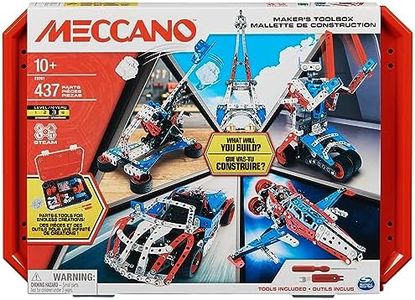 Meccano Maker’s Toolbox, 437-Piece Intermediate STEAM Model Building Kit for Open-Ended Play, Kids Toys for Boys & Girls Ages 10+