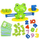 Aitbay Cool Math Game, Frog Balance Counting Toys for Boys & Girls Educational Number Toy Fun Children's Gift STEM Learning Age 3+ (63 PCS)