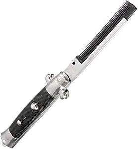 Rhode Island Novelty 9" Stainless Steel Switch-Blade Folding Pocket Comb (1-Unit)