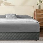 Marquess Quilted Bed Skirt 14 inch Drop Fancy Collection Easy Fit Thick Wrap Around Bed Skirt Queen Size Grey Bed Skirt- Ultra Soft, Fade and Wrinkle Resistant Box Spring Cover(Grey fish scale, Queen)