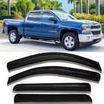 Side Window Visors Wind Deflector Rain Guard Fit 2015-2018 Silverado & Sierra 1500 2500HD 3500HD Crew Cab Vent Visor Shades 4-Piece Set