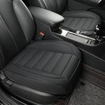 Vankerful 2 Pack Leather Front Car Seat Covers,Bottom Seat Covers for Cars,Driver Car Seat Cushion Cover,Luxury Seat Protectors,Waterproof,Anti-Slip,Full Wrap,for Most Vehicles,Sedan,Truck,SUV(Black)