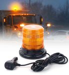 LUMENIX Amber LED Rooftop Beacon Strobe Light Forklift Rotating Warning Flashing Caution Lights, Magnetic/Screw Mount for Towing Construction Vehicles Trucks Postal Mail Snow Plows Mower School Buses