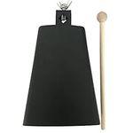 Steel CowBell with Stick, Noise Makers Hand Metal Percussion Cow bells for Drum Set (8")