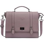 EaseGave Women's 15.6 Inch Laptop Briefcase, Vintage Purple Saffiano Eco-Leather, 4 Large Compartments, 2 Slip Pockets, 1 Zip-Fastening Pocket