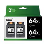 Valuetoner Remanufactured Ink Cartridge Replacement for HP 64 XL 64XL Black Ink for HP Printers Envy Photo 7858 7855 6255 6252 6232 7158 7255e 7955e 7958e 7950e 6200 7100 7800 Tango Series (2 Black)