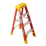 Werner 6204 stepladders, 4' Length, 19.92" Base Width, 7" Height, Orange, 4 Ft