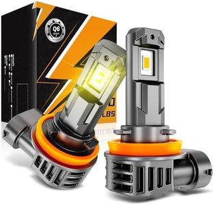 Auxbeam H11 H8 H9 Fog Lights, 3000K Golden Yellow, 12000LM Super Bright 600% Brighter, Enhanced Visibility for Fog & Off-Road, Plug and Play, Pack of 2