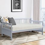 KOTEK Twin Daybed Frame, Wooden Sofa Bed Guest Bed with Rails, Platform Bed Frame Twin Size for Living Room, Bedroom (Gray)