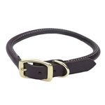 Coastal Pet Products Circle T Leather Round Dog Collar with Solid Brass Hardware, 3/4" x 20", Latigo(02206B LAT20)