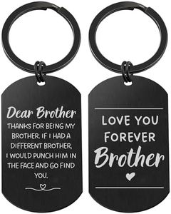 Rosa Vila Funny Brother Keychain, Sister to Brother Gift, Unique Funny Birthday Gifts for Adult Brother, Brother Gifts from Sister, Funny Gifts for Brother, Presents for Brother, Christmas, Gift-Ready