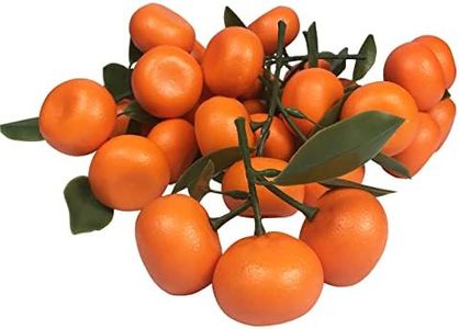 KPUETY 12 Clusters Each Clusters 3pcs Artificial Fruit Fake Simulation Fruit for Home Kitchen Party Photography Prop Wedding Decoration (12 Clusters Tangerines)