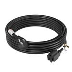 FIRMERST 1875W 15A Flat Plug Extension Cord 15 Feet Black