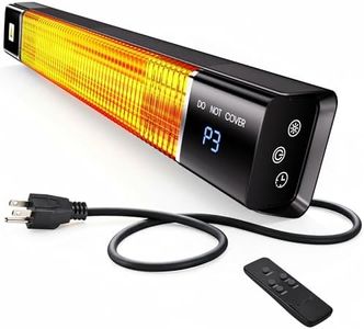Patio Heater,1500W Outdoor Heaters,Wall Mounted Electric Heater With Remote,24H Timer,Overheat Protection,3 Heat Levels,Waterproof,Infrared Heater For Indoor,Garage,Backyard,Porch,Basement Use,Black