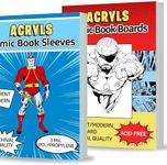 Acryls Uk Comic Book Bags - 27 x 18cm Acid Free Crystals Clear Sleeves & Backing Boards 27 x 17.3 cm for Comics (50 Bags + 50 Boards)