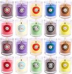 20 Pack Strong Scented Candles Gift Set with 10 Fragrances for Home and Women, Aromatherapy Soy Wax Glass Jar Candle