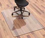 HOMEK Office Chair Mat for Hardwood Floor, 1/8” Thick 48 x 36 Inches, Crystal Clear Desk Chair Mat for Hard Floor, Flat Without Curling