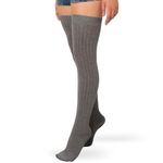 Love Classic Ribbed Thigh High Socks, Over the Knee Boot Leg Warmers, Great for Any Occasion and Daily Outfits that Suit Your Fashion Style, 2-Pack, Colour Medium Heather Gray - Small