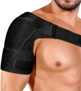 Shoulder Brace for Men and Women, Adjustable Shoulder Support Compression Sleeve for Torn Rotator Cuff Relief and Stability, Fits Right or Left,Arm Sling Shoulder for Daily Use and Recovery (1, Black)