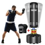 Kitopa Freestanding Punching Bag with Boxing Gloves, 70" Heavy Boxing Bag with Stand for Adult Youth Kids Tear-Resistant, Fast Rebound Kickboxing Bag & Long-Term Onslaught of Kicks Suction Cup Base