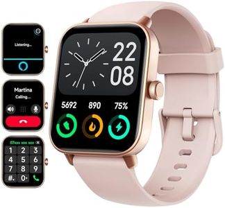 Smart Watch for Men Women - Fitness Tracker [Bluetooth Call&Alexa Built-in] with Heart Rate Monitor, Activity Tracker, Step Counter, Sleep Monitor, Smartwatch for Andriod iOS (Light Pink)