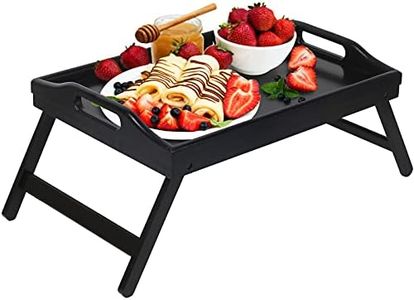 Artmeer Vassoio per letto con gambe pieghevoli e maniglie, vassoio per servire cibo e colazione, per mangiare sul divano, disegnare, posizionare piatti da portata