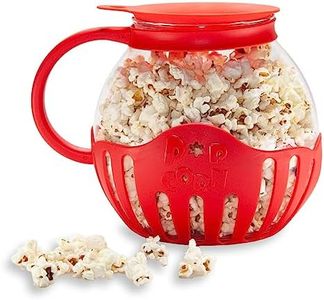 Popcorn Maker Popcorn Machine The Pop Pot Microwave Borosilicate Glass Bowl & BPA-Free | Healthy, Fat-Free, Movie-Style Popcorn | Low Calorie | Dishwasher Safe | Easy Clean | Gourmet Popper Red (2L)
