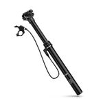 Bibike 27.2/30.9/31.6mm Dropper Seatpost 440mm MTB Dropper Post 125mm Travel Remote Internal Routing/External Cable