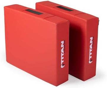 Titan Fitness Red Silencer Drop Pad Set, Weightlifting Drop Pads, 6in Crash Cushion Pads