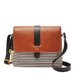 Fossil Women's American, Vintage Cross Body Handbag, Black Stripe, Small