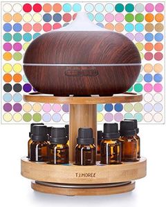 TJ.Moree Bamboo Diffuser Holder Carousel- 2 Tier Height Increase Rack with Upper Tray for Holding Diffuser for 5ml 10ml Essential Oils Bottles