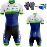 HECLOK Mens Cycling Skinsuit Padded One Piece Trisuit Bike Top Short, Mens Pro Trisuit Short Sleeve Triathlon Suit Best for Ironman Racing Tri Suit,with 3 Pockets,Running,Cycling,Swimming (TYP-3,M)