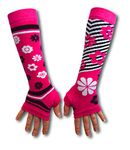 United Oddsocks Ladies Girls Mis Match Armwarmers, One Size, Pink Flowers