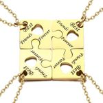 Yonhon 4 BFF Best Friend Necklace Puzzle Friendship Necklace for 4