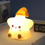 DIWUJI Kids Night Light,Cute Little Star Baby Toddler LED Lamp For Kids Bedroom,Silicone Kawaii Squishy Nursery Soft Star,Portable&Rechargeable Color Changing Gifts For Baby Girls&Boys(Star),White