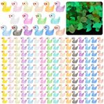 CRTWDMAN 240Pcs Luminous Mini Resin Ducks,Tiny Ducks Glow in The Dark,Little Ducks,Small Ducks to Hide,Miniature Figures for Party Favor