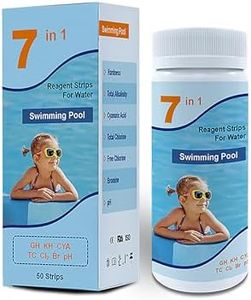 TAEING 7-Way Pool Test Strips, 100 Strips Water Chemical Testing for Hot tub and Spa, Accurate Test Bromine, Total Alkalinity, pH, Free Chlorine, Total Hardness, Cyanuric Acid, and Total Chlorine