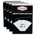 Moccamaster Technivorm 85022 Paper Filter No. 4 White | Pack of 4 Boxes x 100 Filters