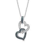 Jewelili Double Heart Necklace Pend