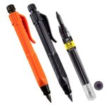 Rite in the Rain Heavy Duty Gravity-Fed Lead Holder Pencil, 5.6mm Dark (2B) Lead, Black and Orange Barrel, 2 Pack (No. 56-2)