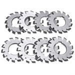 8pcs Involute Gear Milling Cutter Set, HSS M1 Diameter 22mm PA20° 20 Degree #1-8 Involute Gear Cutters